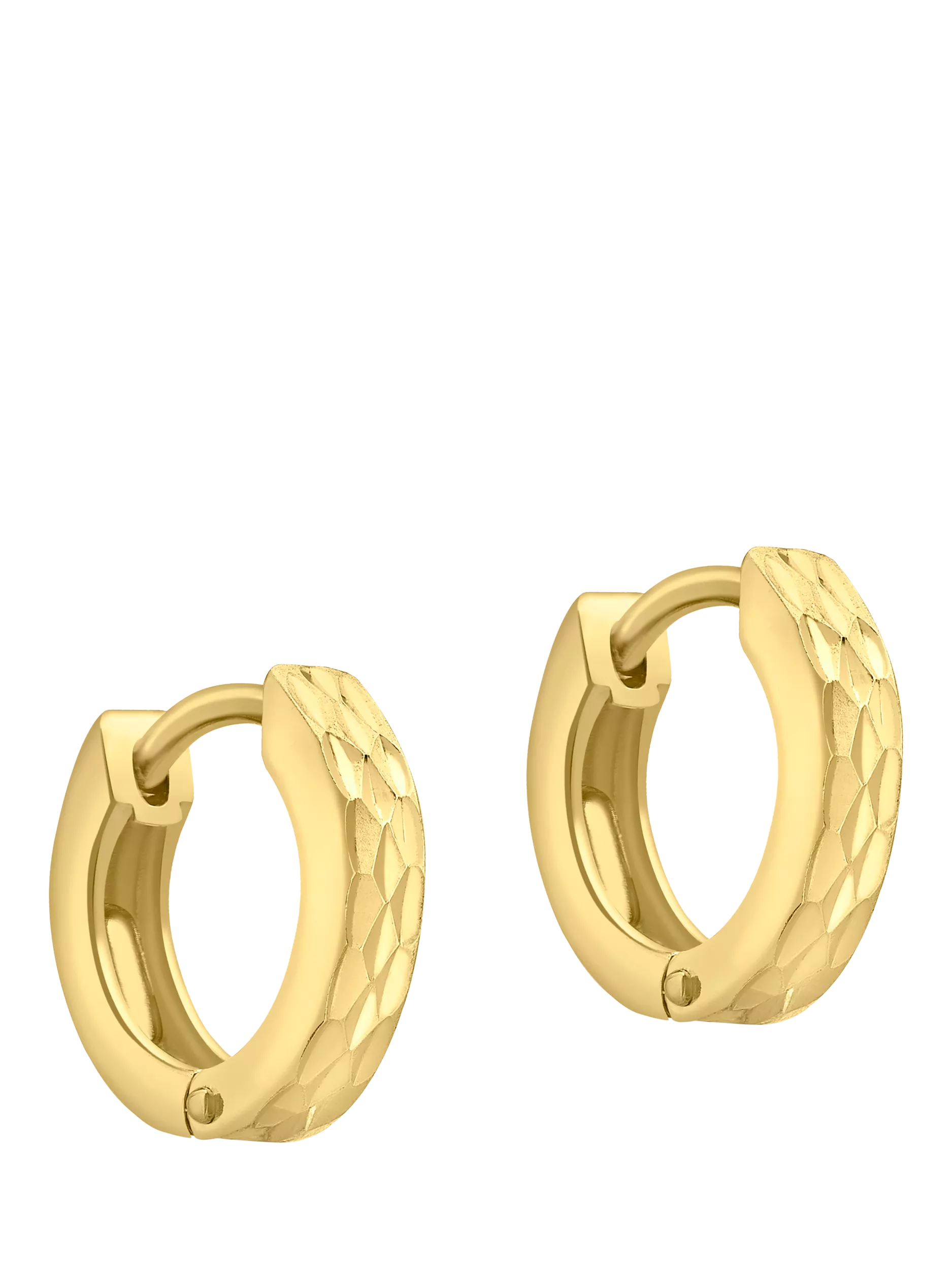 IBB 9ct gold diamond cut hoop earrings, UK version