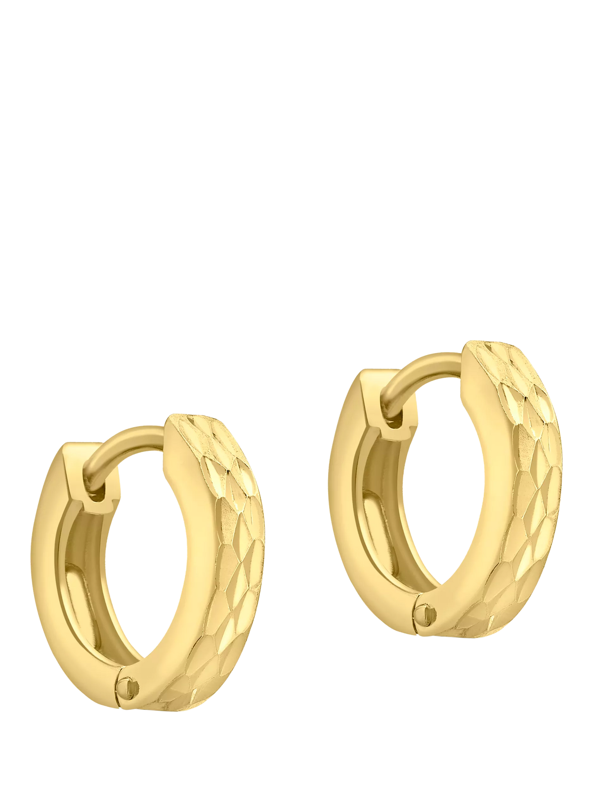 IBB 9ct gold diamond cut hoop earrings, UK version