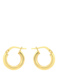 IBB 9ct gold polished hoop creole earrings, UK version
