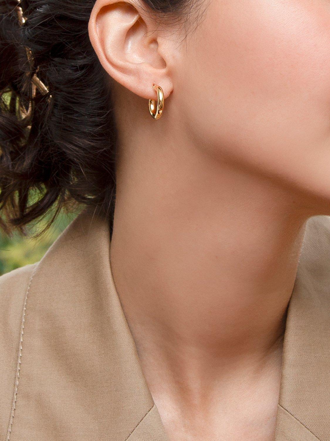 IBB 9ct gold polished hoop creole earrings, UK version