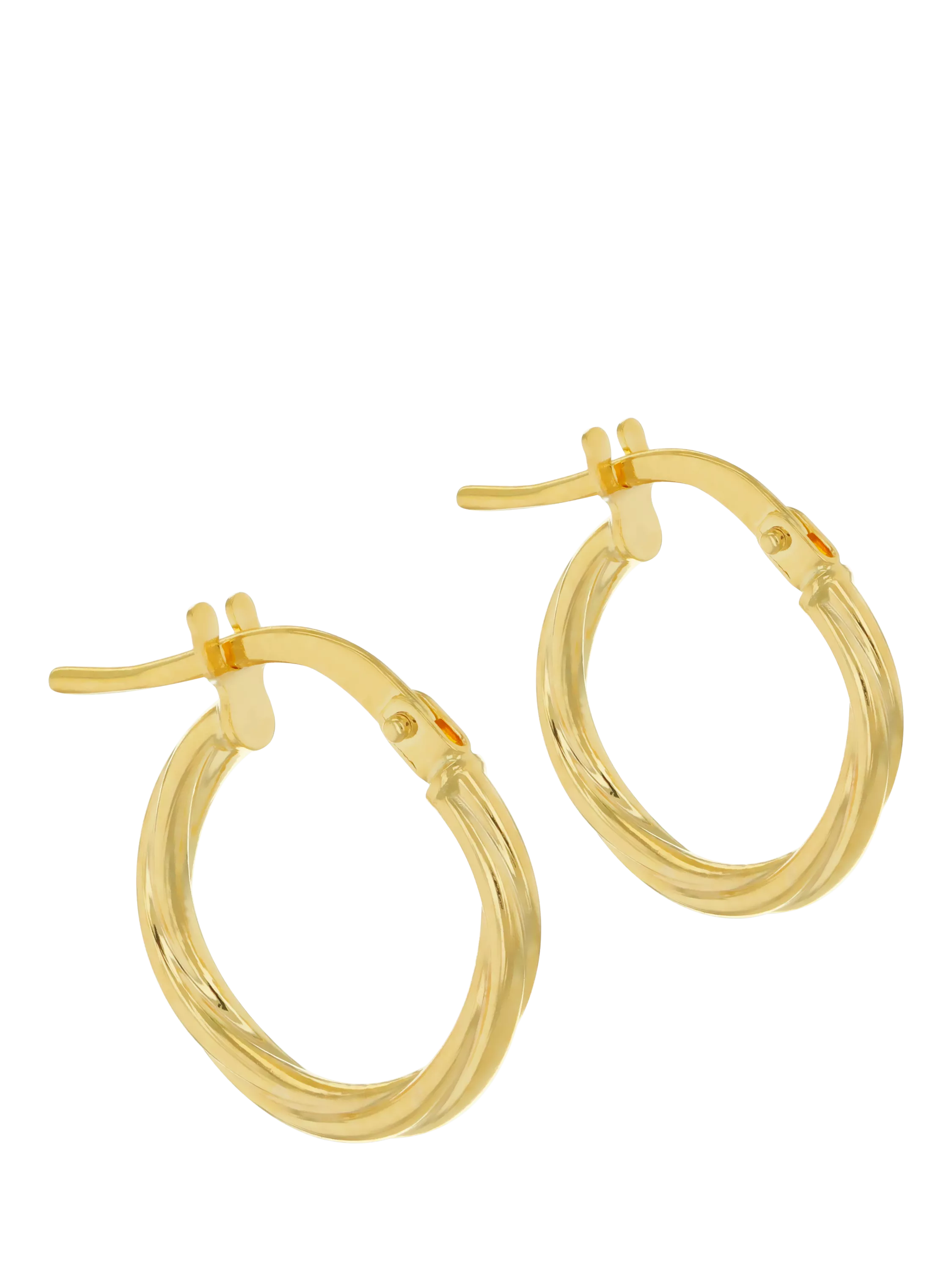 IBB 9ct gold polished twist hoop earrings (British brand)