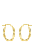 IBB 9ct gold twist oval hoop earrings - British product