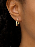 IBB 9ct gold twist oval hoop earrings - British product