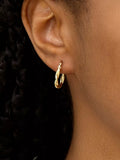 IBB 9ct gold twist oval hoop earrings - British product