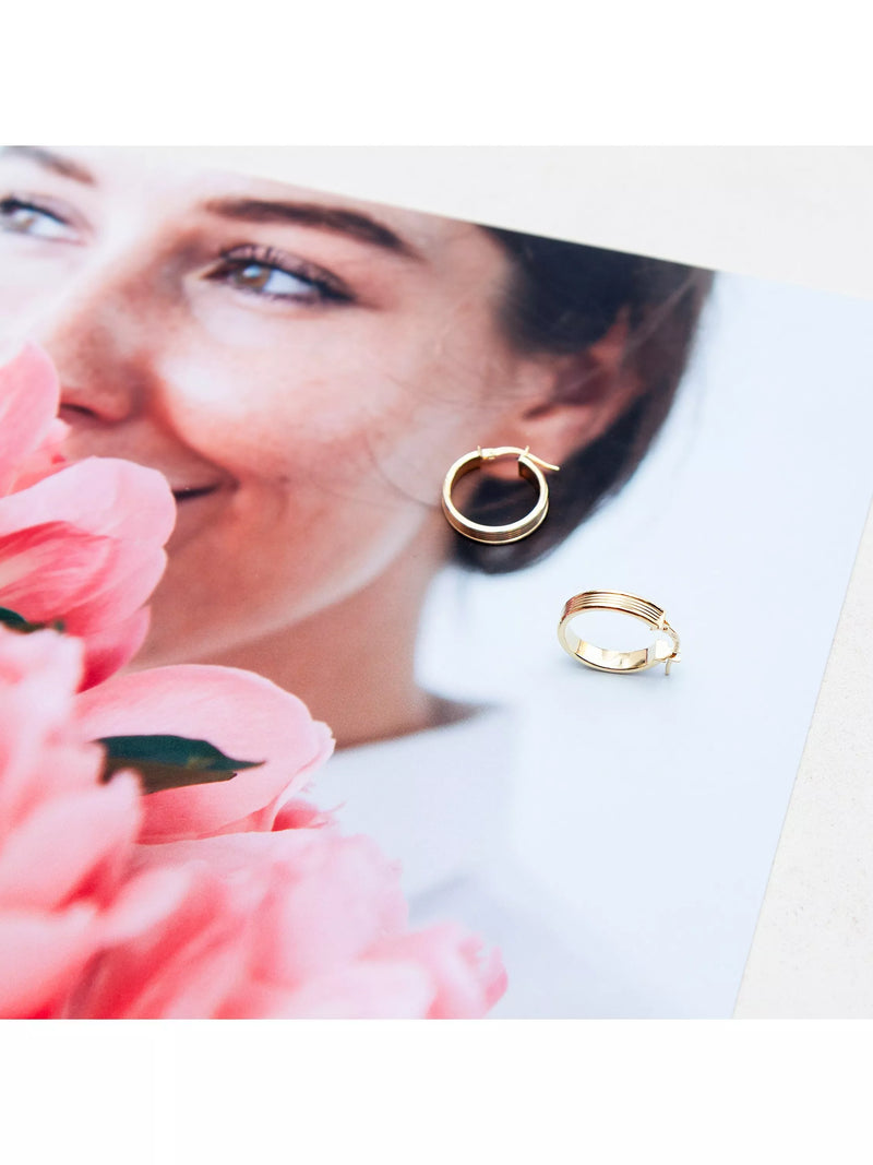 IBB 9ct gold creole hoop earrings 2.1cm, imported from the UK