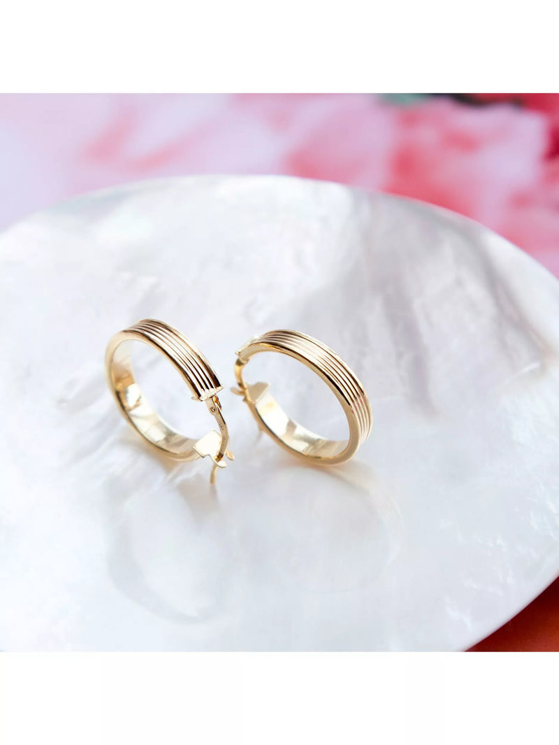 IBB 9ct gold creole hoop earrings 2.1cm, imported from the UK