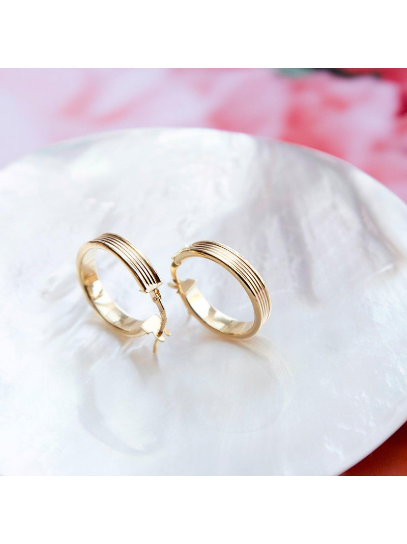 IBB 9ct gold creole hoop earrings 2.1cm, imported from the UK