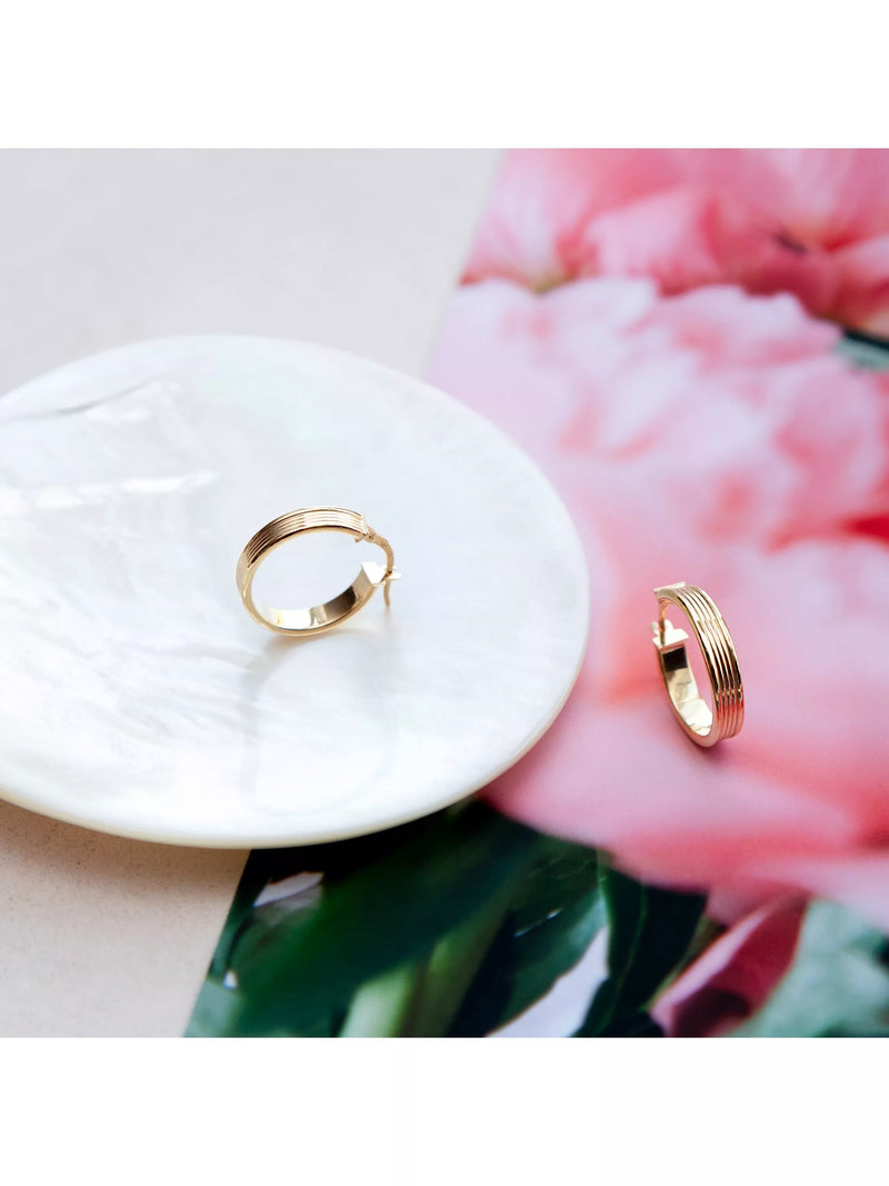 IBB 9ct gold creole hoop earrings 2.1cm, imported from the UK