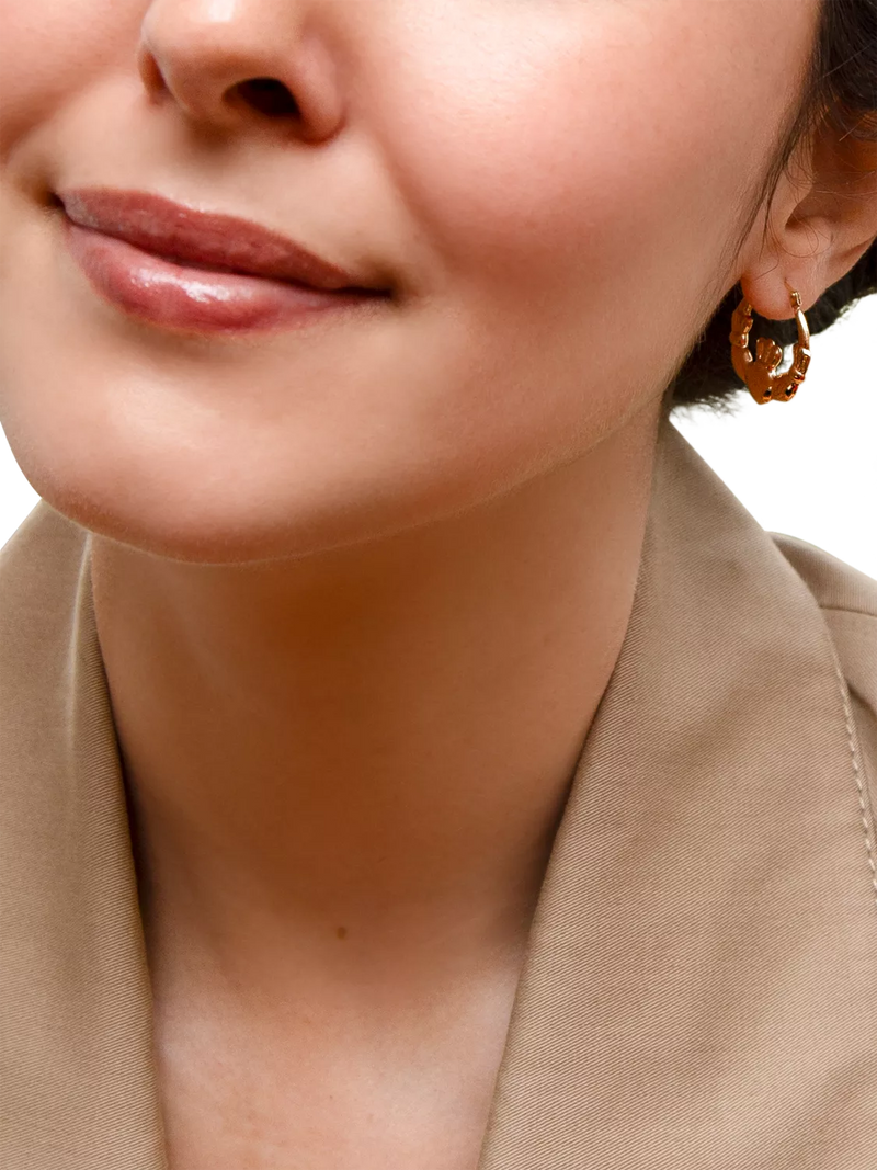 IBB 9ct gold Claddagh creole hoop earrings, gold, imported from the UK