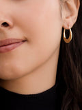 IBB gold creole oval earrings in 9ct solid yellow gold (British brand)