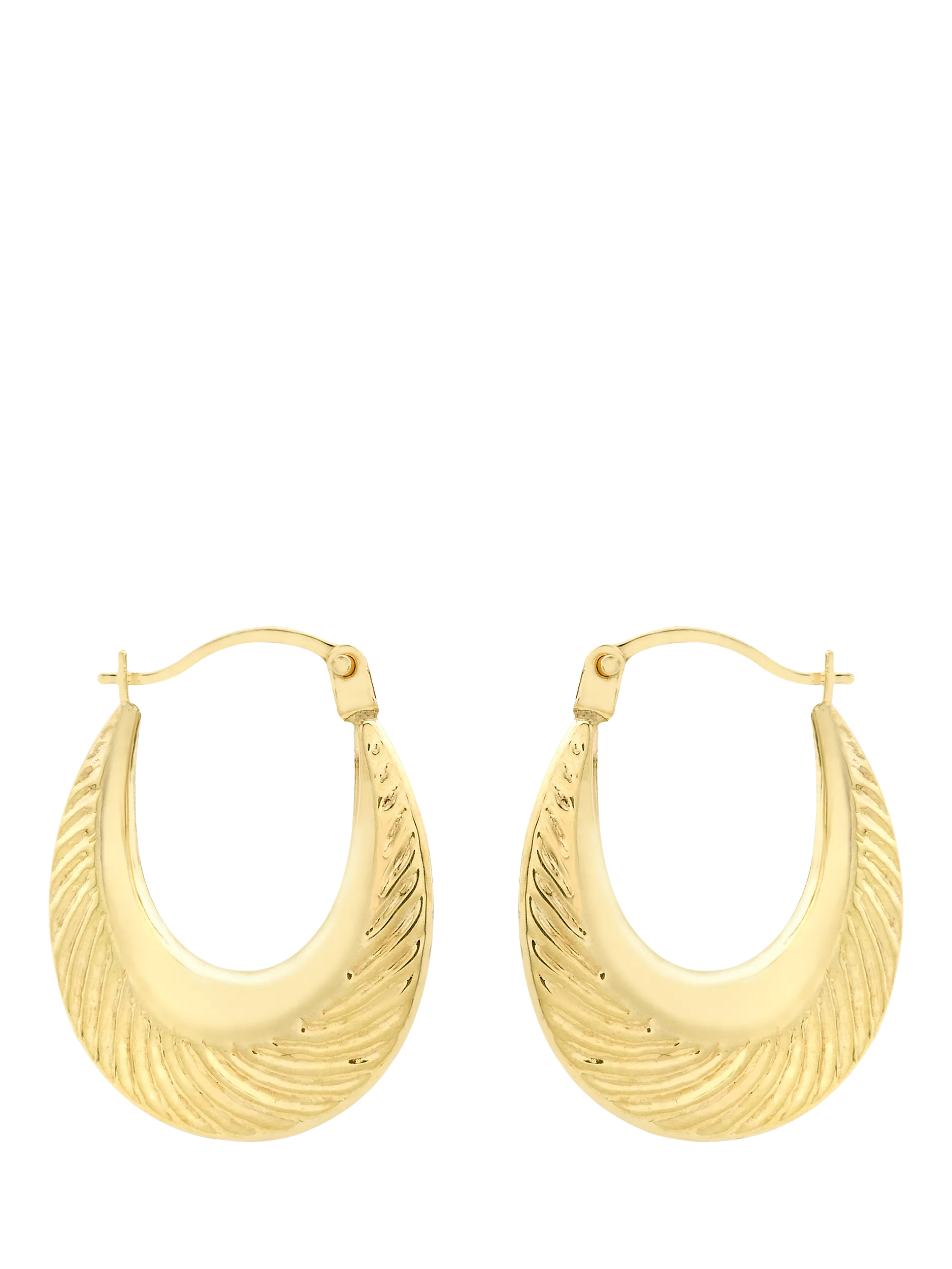 IBB gold hoop earrings patterned creole 9ct, imported from the UK