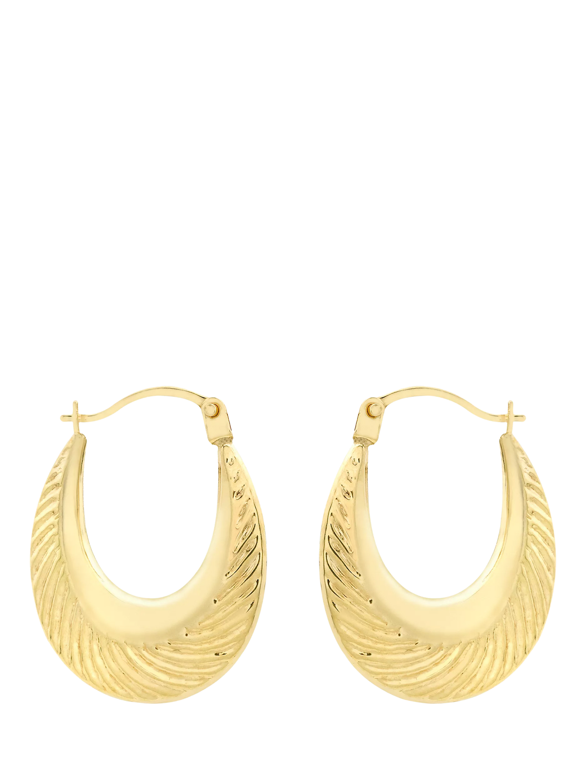 IBB gold hoop earrings patterned creole 9ct, imported from the UK
