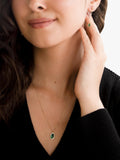 IBB 9ct gold oval malachite drop stud earrings - British product