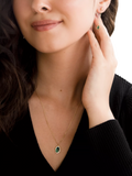 IBB 9ct gold oval malachite drop stud earrings - British product