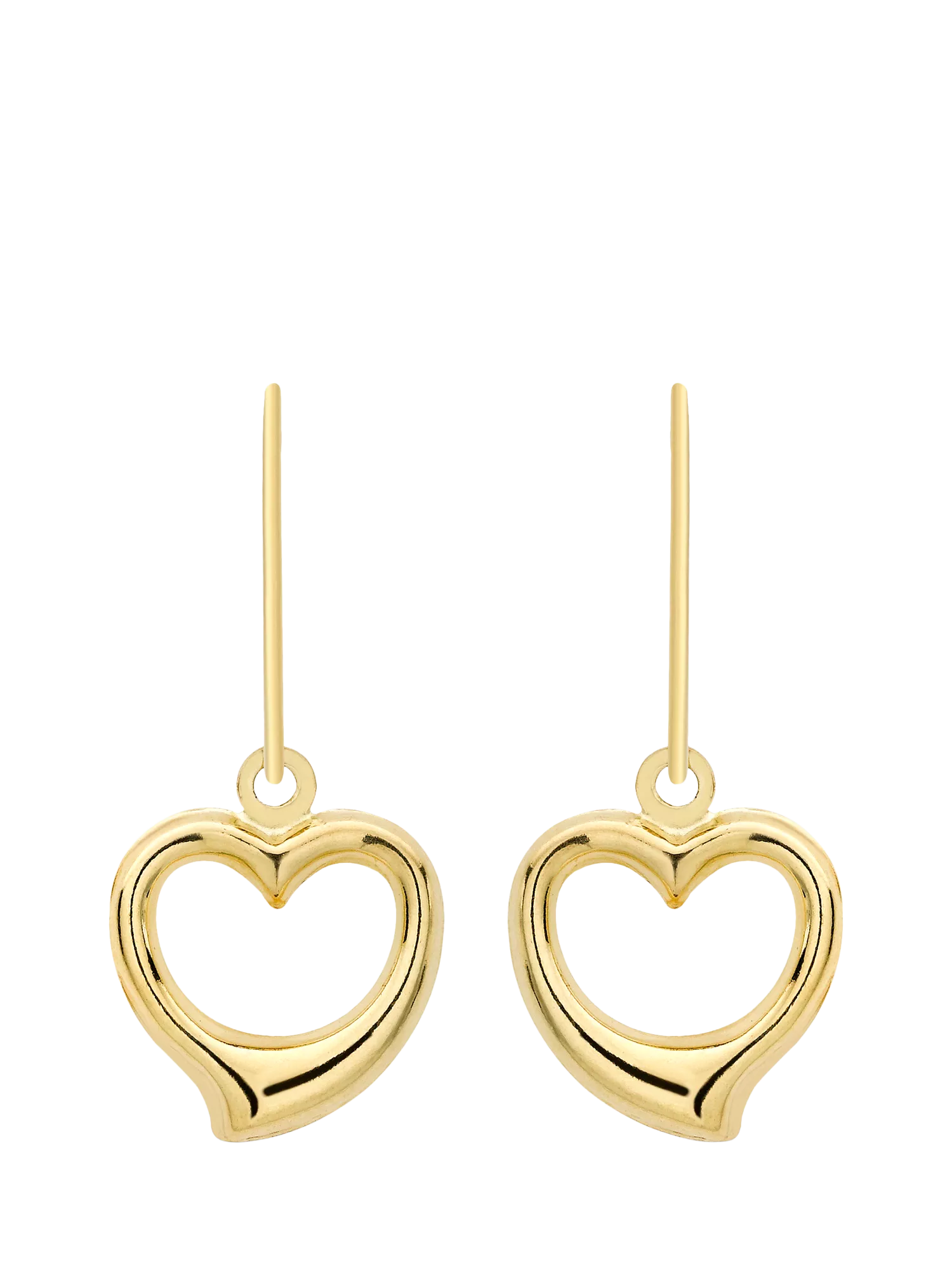 IBB 9ct gold heart drop earrings from Italy, UK version