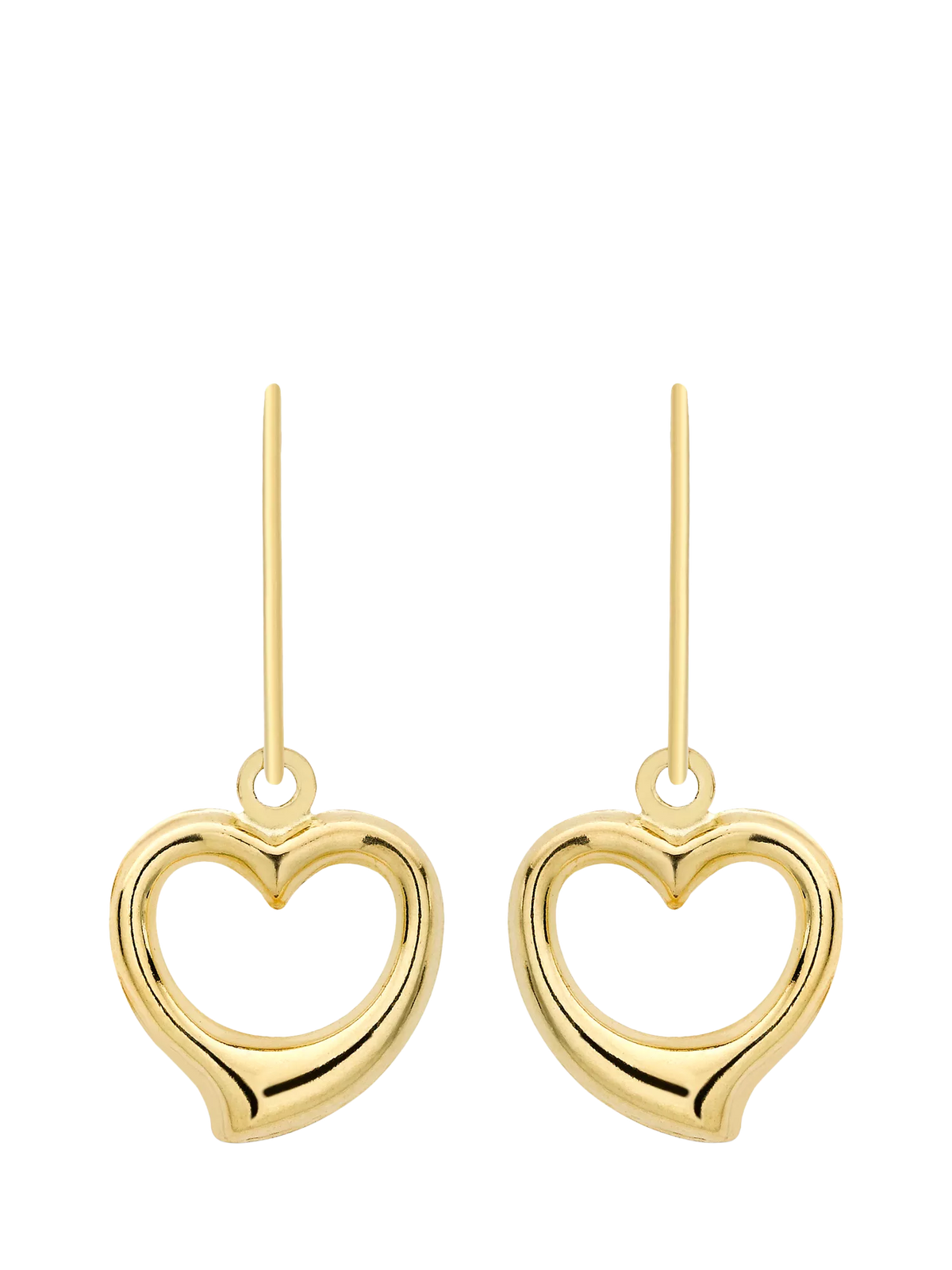 IBB 9ct gold heart drop earrings from Italy, UK version