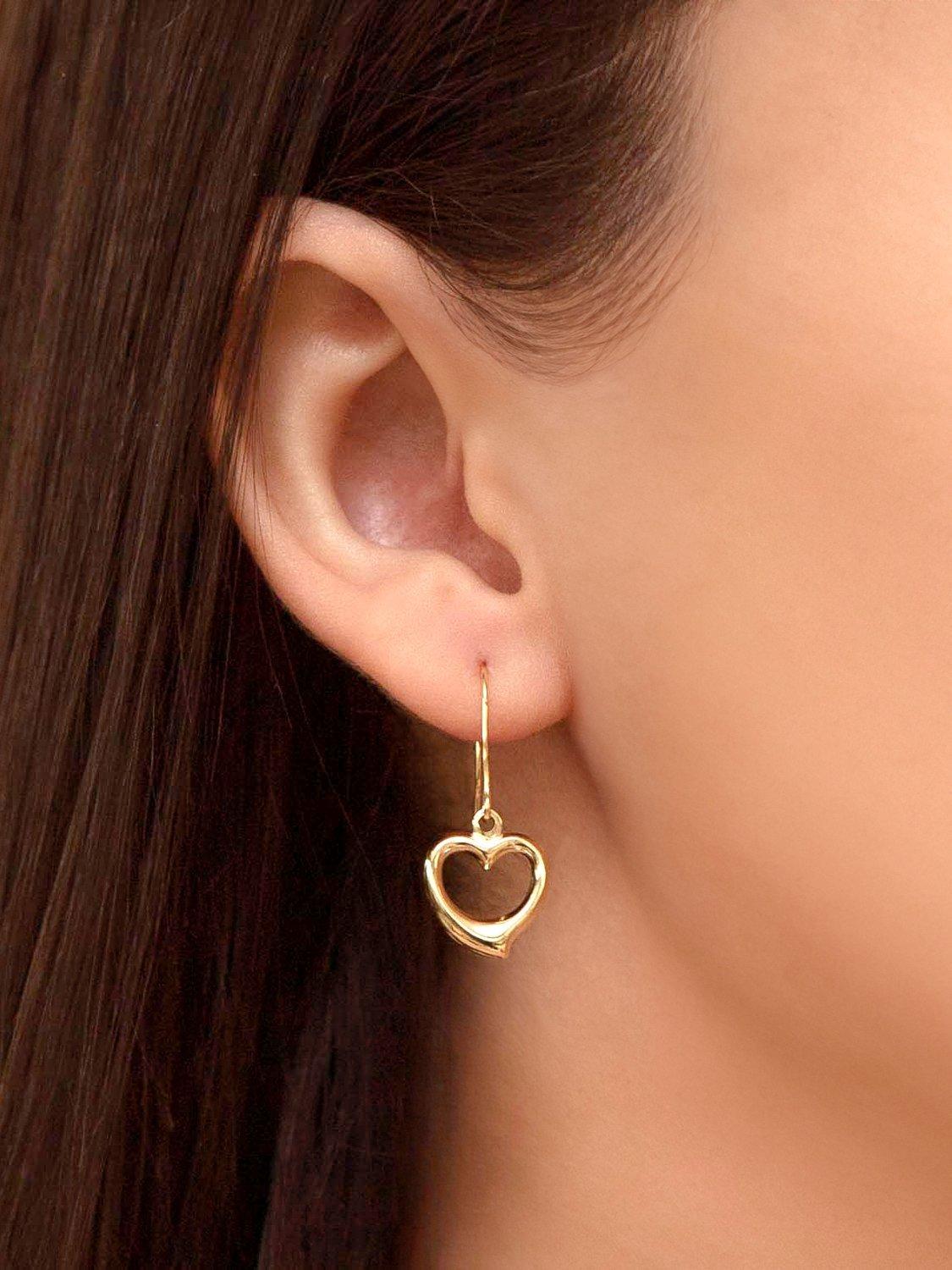 IBB 9ct gold heart drop earrings from Italy, UK version