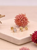 IBB 9ct gold cubic zirconia pear stud earrings, imported from the UK