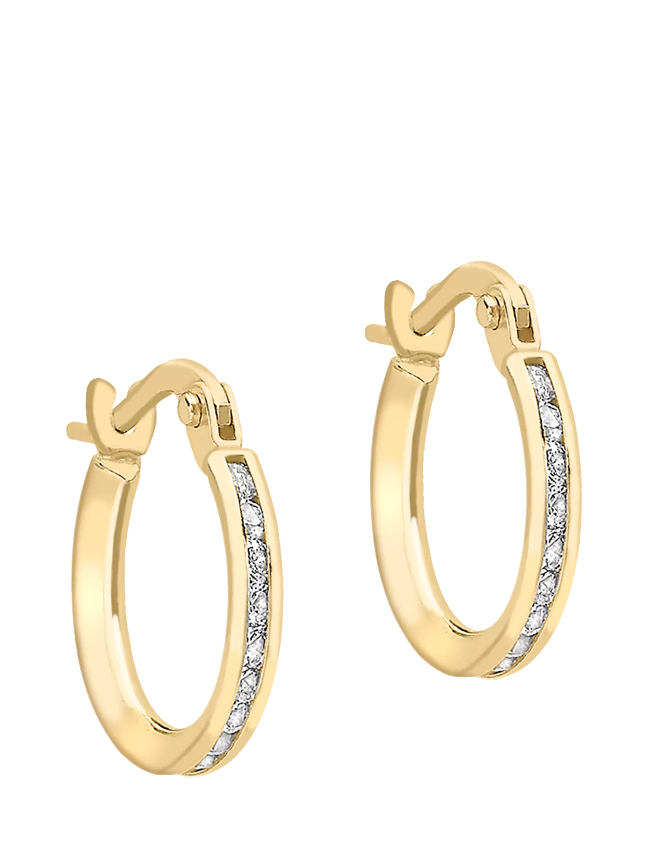 IBB 9ct gold cubic zirconia hoop earrings - British product