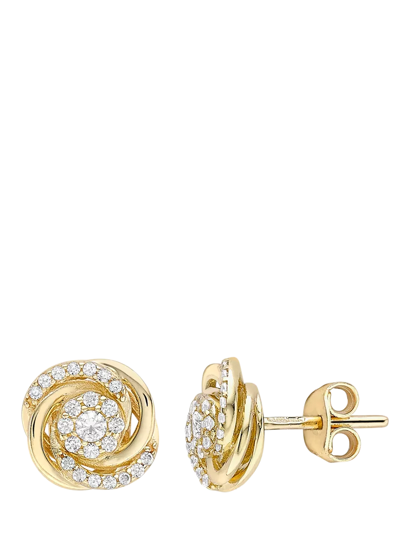 IBB gold cubic zirconia rose stud earrings, UK version