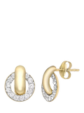 IBB 9ct gold cubic zirconia ring link stud earrings (British brand)