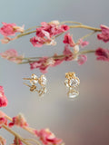 IBB 9ct gold cubic zirconia halo stud earrings, imported from the UK
