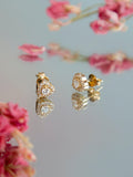 IBB cubic zirconia halo heart stud earrings 9ct gold, UK version