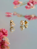 IBB cubic zirconia halo heart stud earrings 9ct gold, UK version