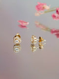 IBB cubic zirconia halo heart stud earrings 9ct gold, UK version