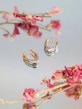 IBB 9ct two-tone gold diamond cut creole hoop earrings - British product