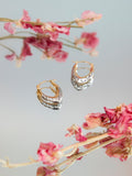 IBB 9ct two-tone gold diamond cut creole hoop earrings - British product