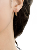 IBB 9ct two-tone gold diamond cut creole hoop earrings - British product