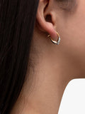 IBB 9ct two-tone gold diamond cut creole hoop earrings - British product