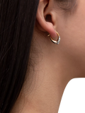 IBB 9ct two-tone gold diamond cut creole hoop earrings - British product