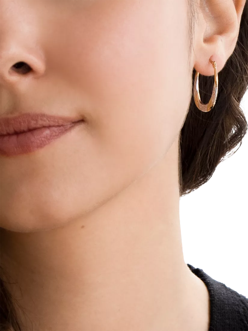 IBB 9ct two-tone gold creole hoop earrings, imported from the UK
