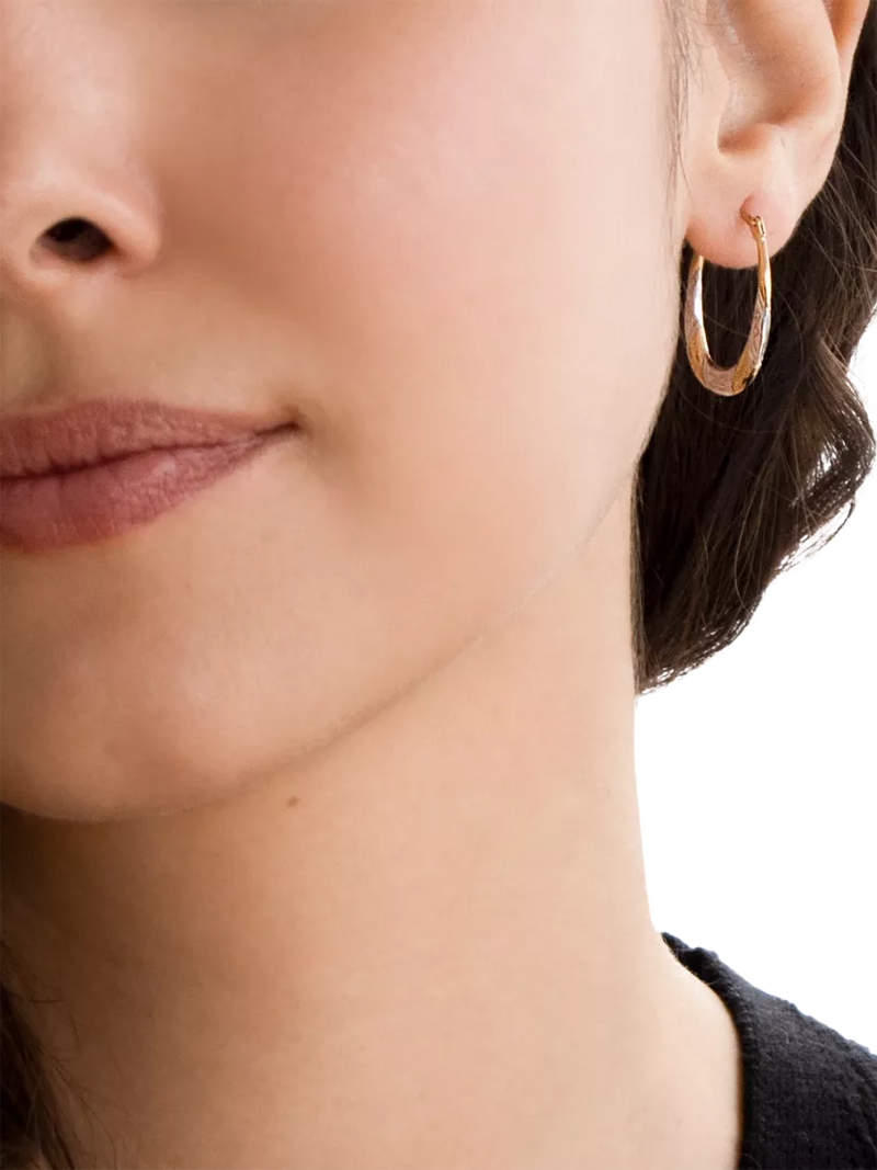 IBB 9ct two-tone gold creole hoop earrings, imported from the UK
