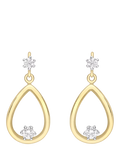 IBB 9ct gold cubic zirconia teardrop earrings, imported from the UK
