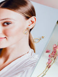 IBB 9ct gold cubic zirconia teardrop earrings, imported from the UK