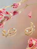IBB 9ct gold cubic zirconia teardrop earrings, imported from the UK