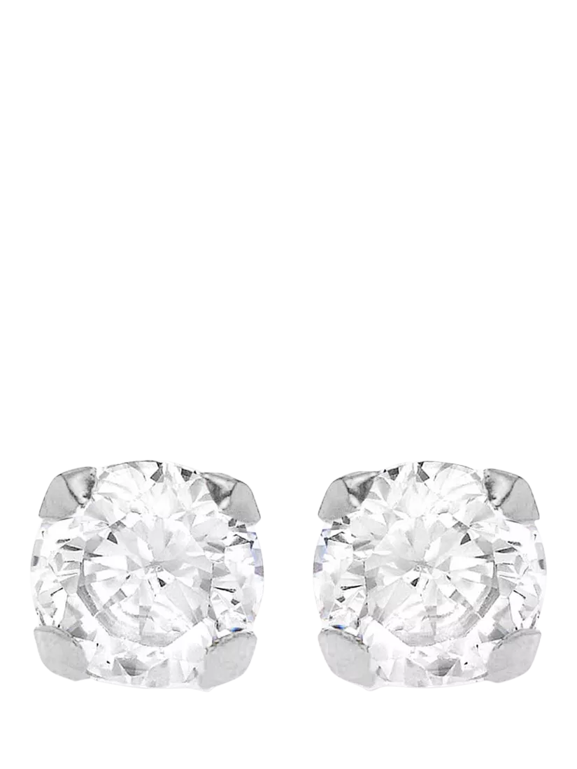IBB stud earrings cubic zirconia round (British brand)