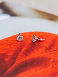 IBB stud earrings cubic zirconia round (British brand)