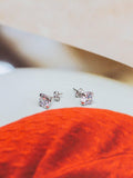 IBB stud earrings cubic zirconia round (British brand)