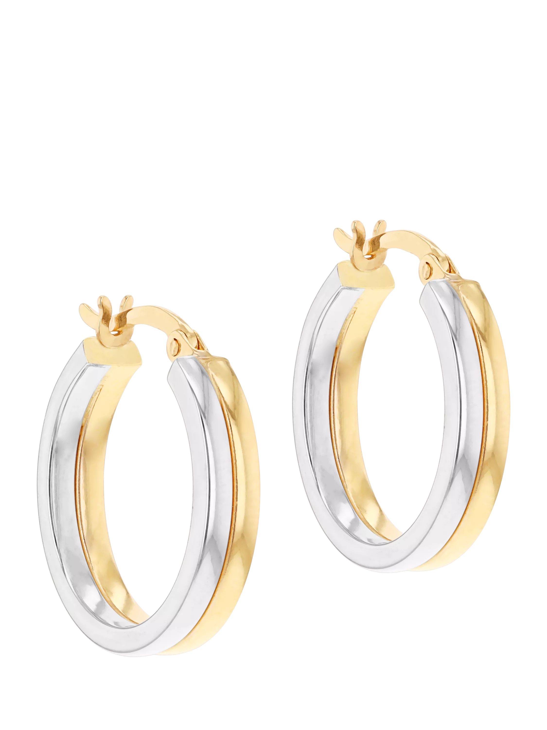 IBB 18ct two-tone hoop earrings, imported from the UK