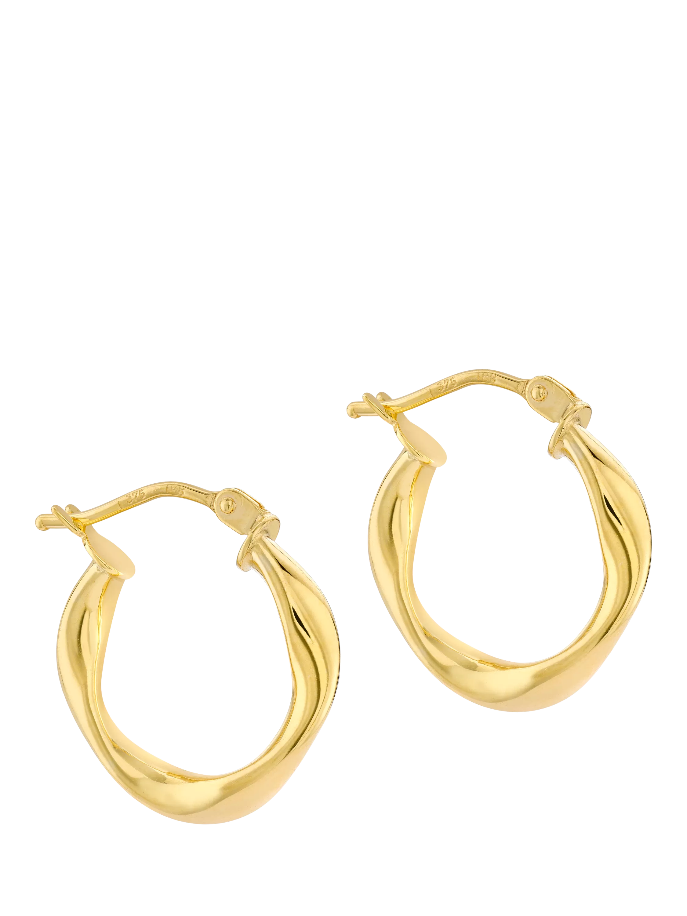 IBB 18ct gold twisted hoop creole earrings, UK version