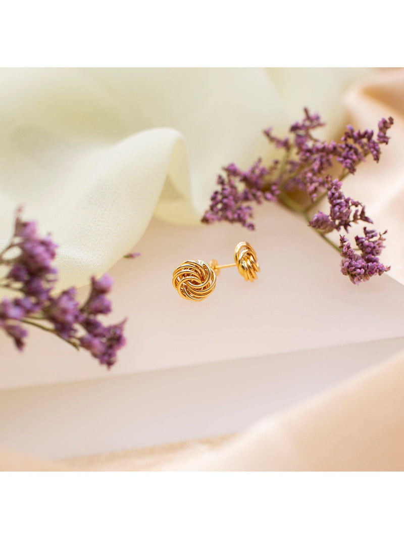 IBB 18ct gold rose stud earrings (British brand)