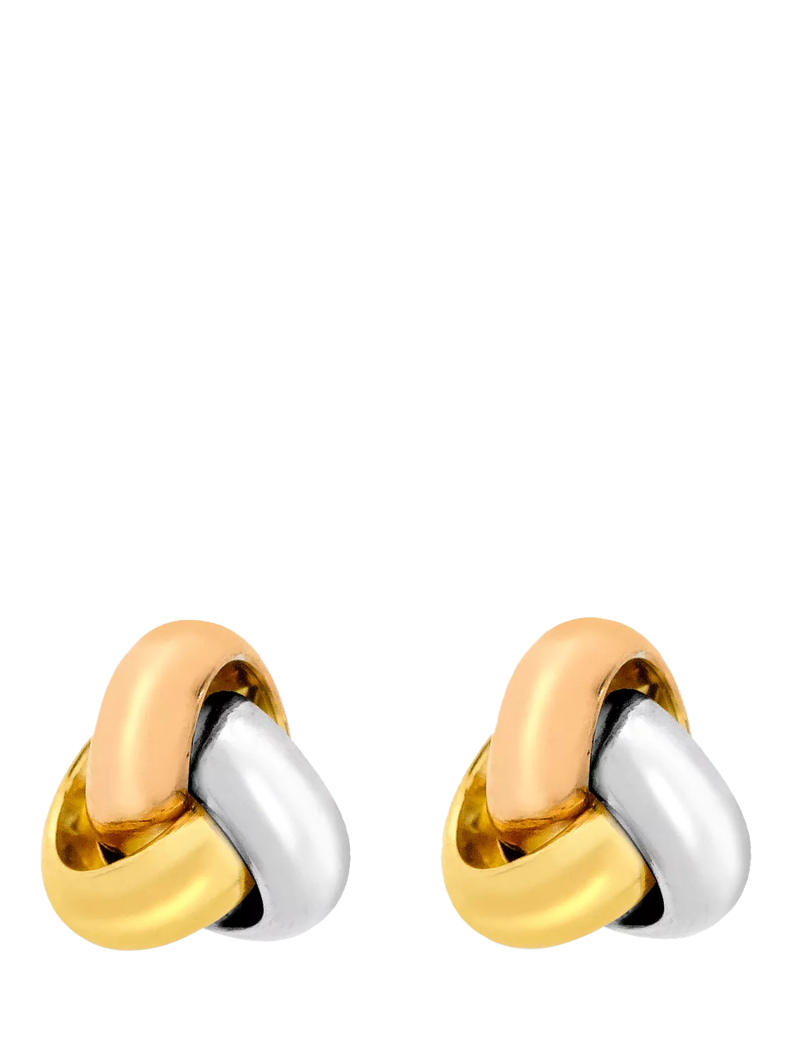 IBB 18ct gold triple knot stud earrings (British brand)