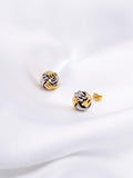 IBB double knot stud earrings 18ct two-tone gold (British brand)