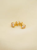 IBB 18ct gold cubic zirconia stud earrings 0.5cm, imported from the UK