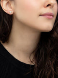 IBB 18ct gold cubic zirconia stud earrings 0.5cm, imported from the UK