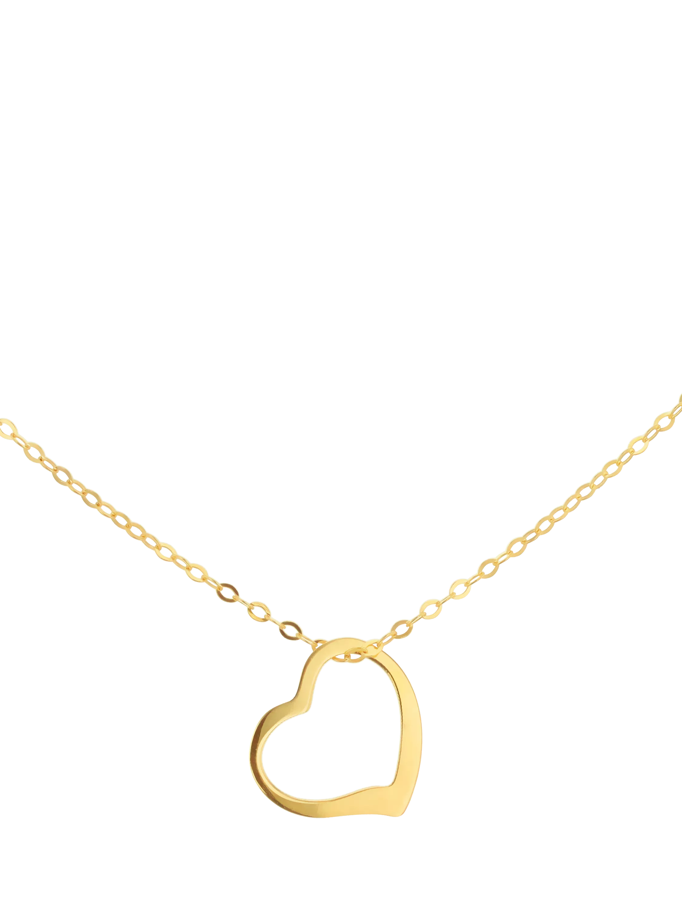 IBB gold open floating heart pendant necklace 46cm, imported from the UK